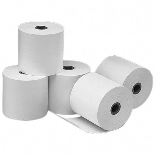 3" x 150'  50/case White 1 Ply Bond Paper Roll